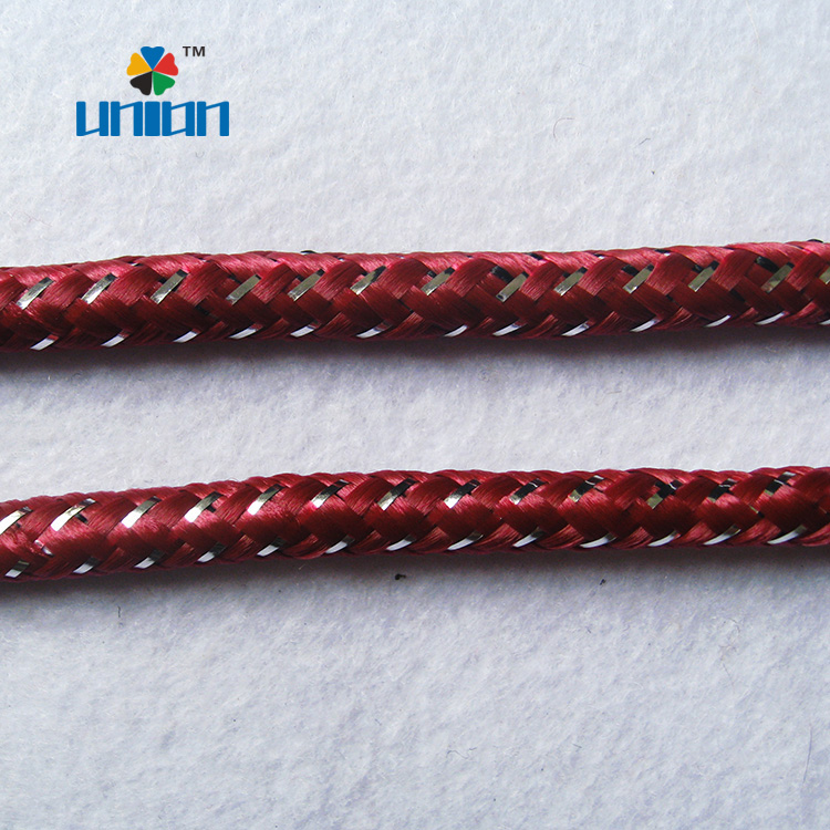 wine braided metallic rope
