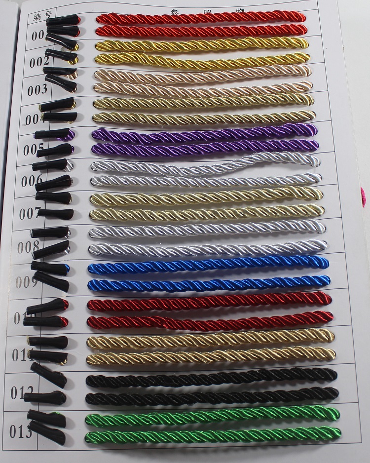 twisted rayon cord color chart