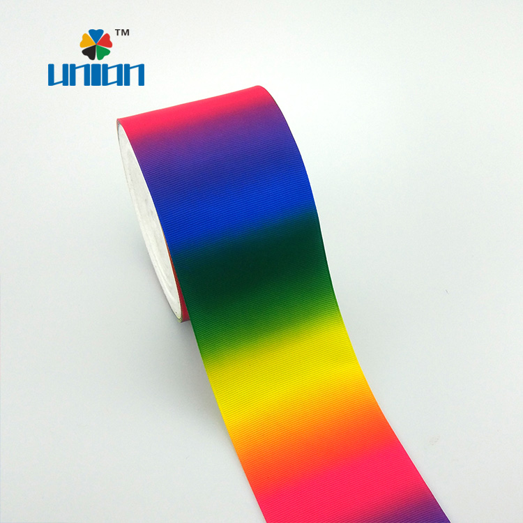 3 inch 75mm printed grosgrain ribbon rainbow ribbon for hair ribbon bows